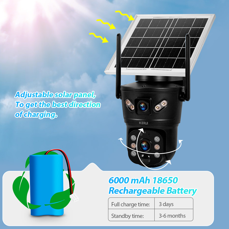 Home Security Camera Installation - KERUI 6MP 4G SIM WiFi Solar