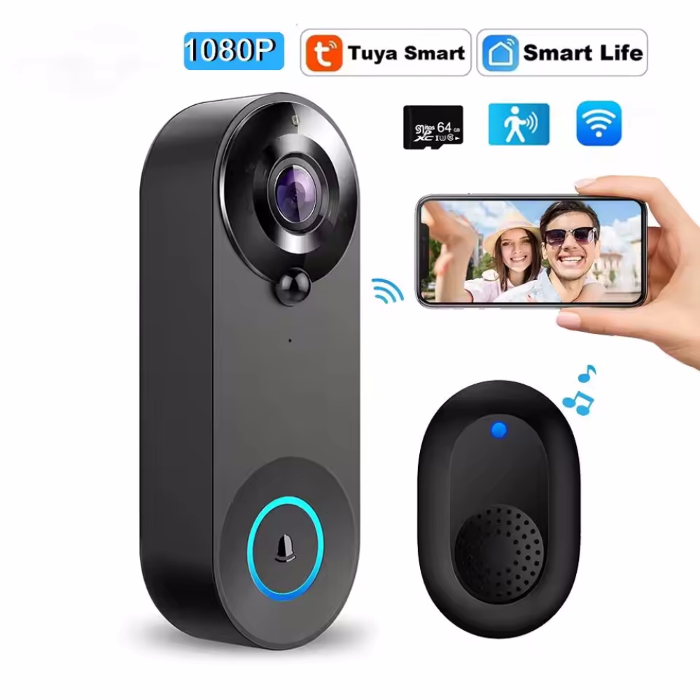 Home Security Camera Installation - Tuya 1080P Wireless WIFI Doorbell Video