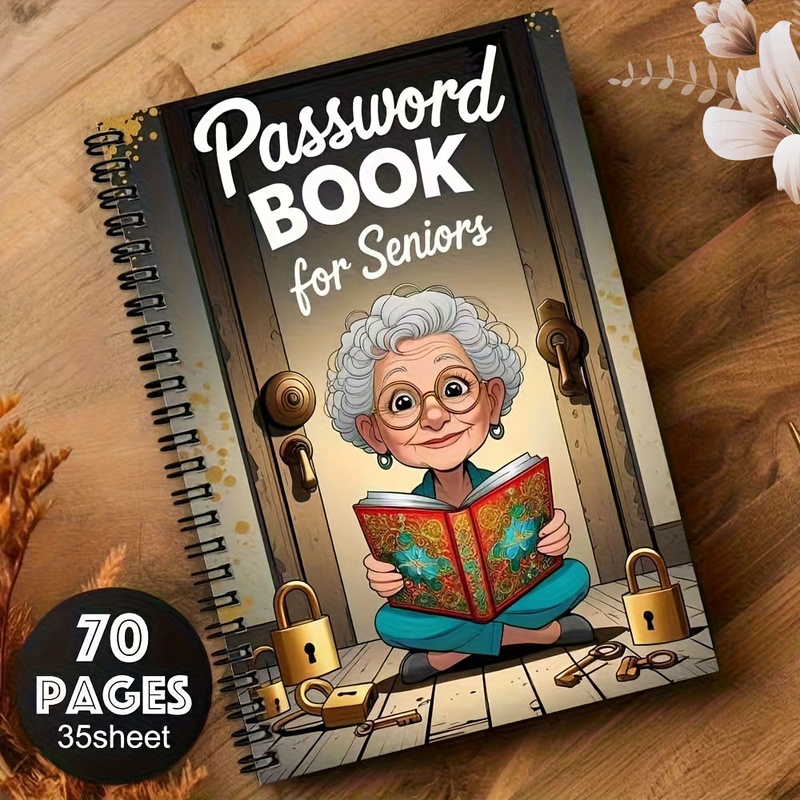 Home Security For Seniors - 2/5 Pack Cartoon Spiral Password Notebooks