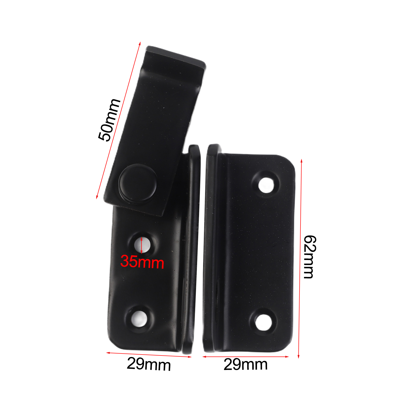 Home Security Doors - 1Pc Black Stainless Steel Lockable Latch