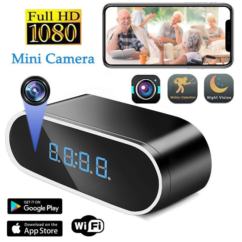 Home Security Hidden Cameras - Full HD 1080P Alarm Clock Mini