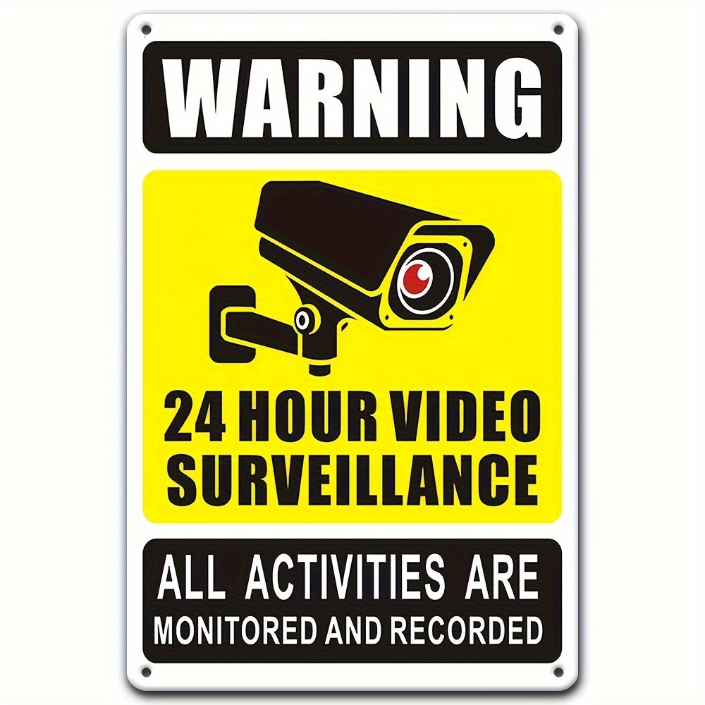 Home Security Hidden Cameras - 24/7 Video Surveillance Aluminum Sign, Security