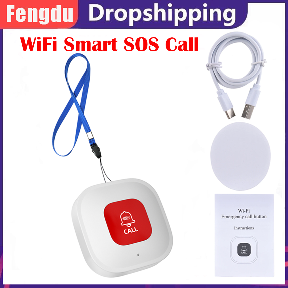 Home Security For Seniors - Emergency Alarm WiFi Smart Button for