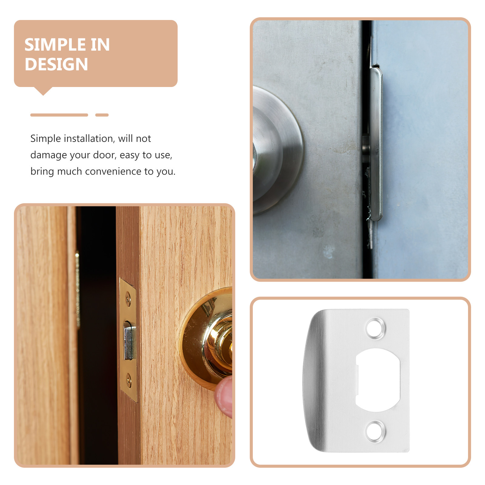 Door Reinforcer Kit - 8Pcs Door Lock Tongue Buckle Plates
