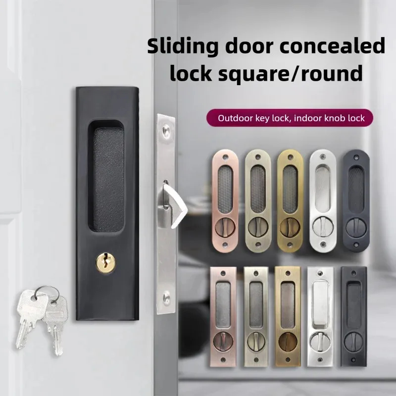 Home Security Doors - Heavy-Duty Black Sliding Door Hook Lock