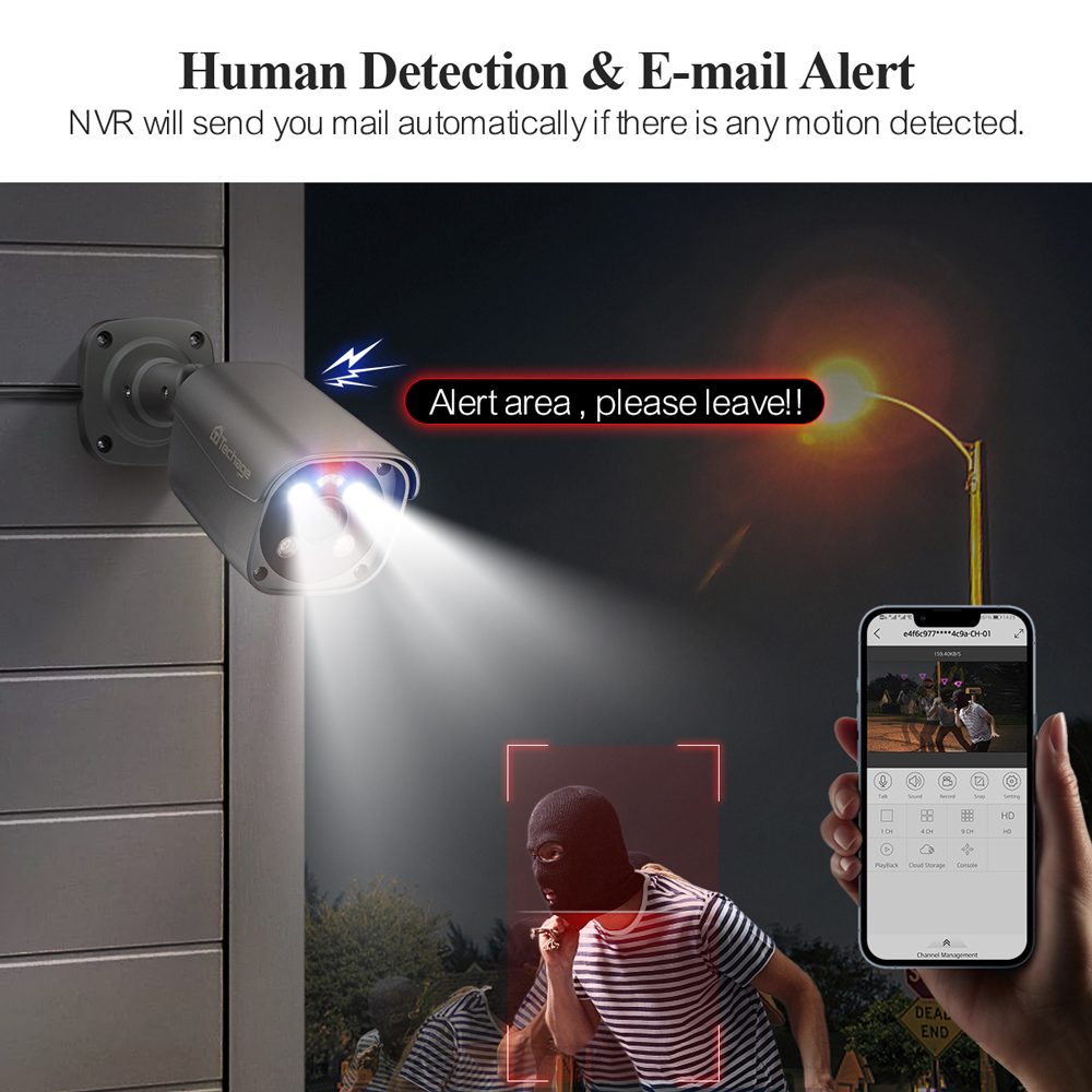 Techage H.265 8CH 5MP 8MP 4K P - огляд і ціна Home Security With Camera