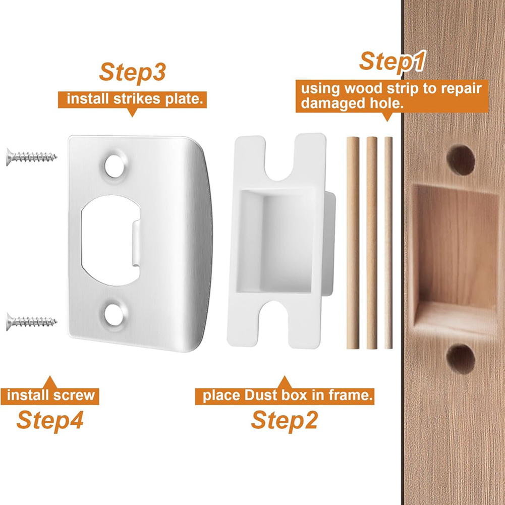 4 Pack Door Latch Strike Plate - огляд і ціна Door Reinforcer Kit