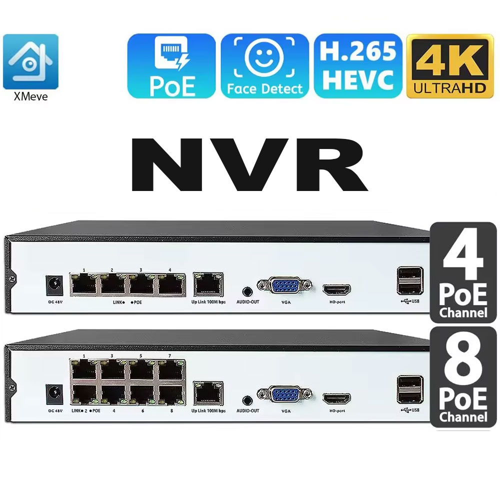 4CH 8CH 48v POE 4K NVR Onvif H - огляд і ціна Home Security With Camera