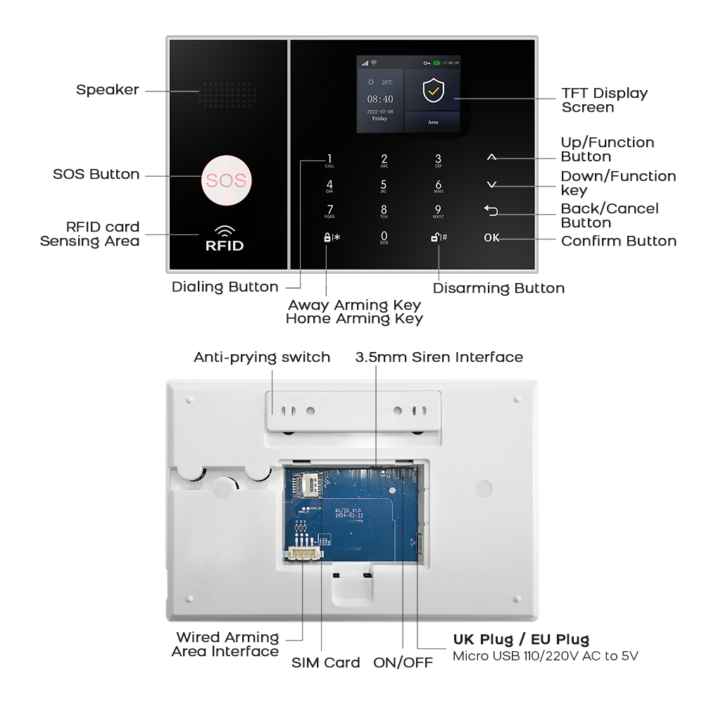 Wireless Alarm System 2.4GWiFi - огляд і ціна Home Security No Monthly Fee
