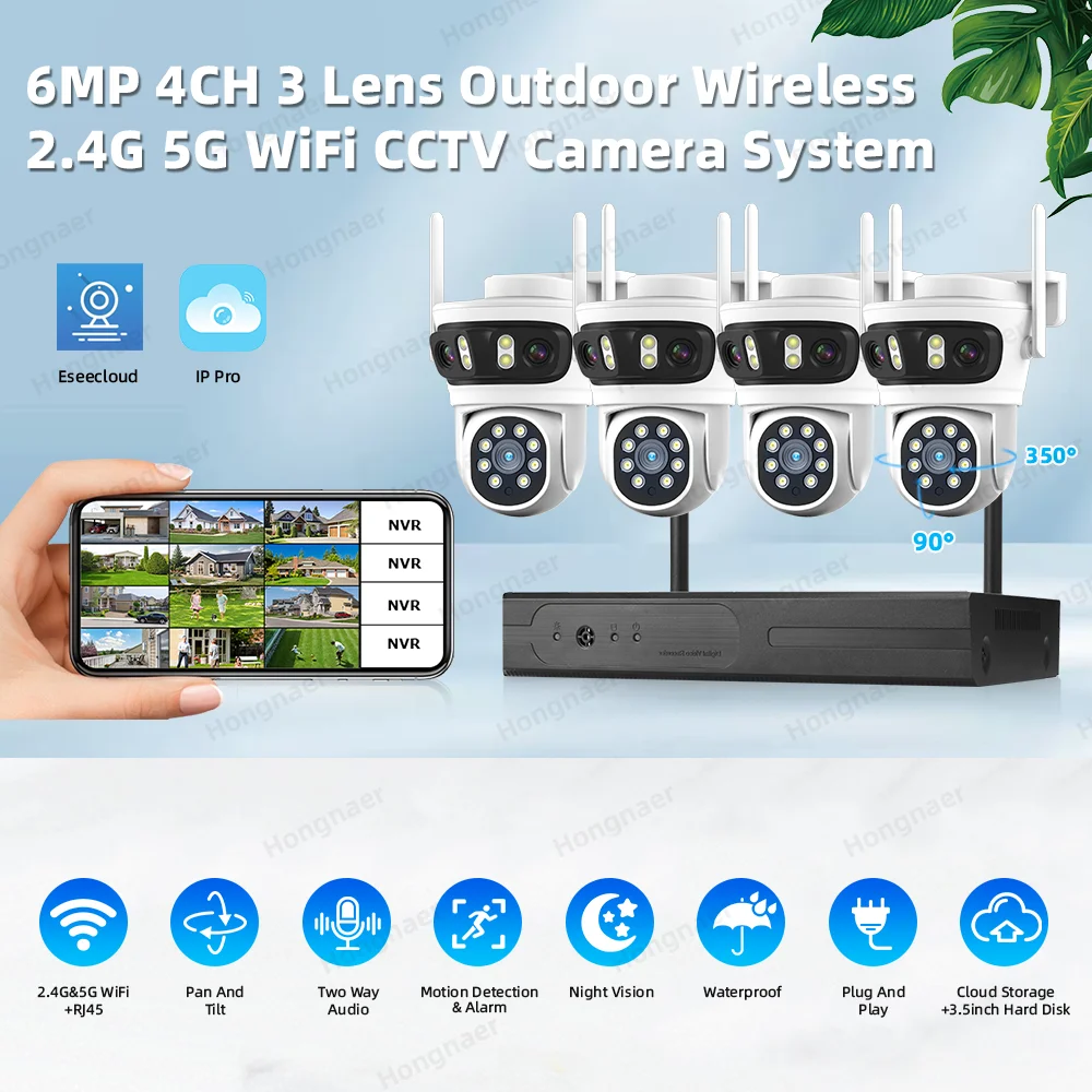 2026 Hongnaer 6MP 4CH 3 Lens 2 - огляд і ціна Home Security With Camera