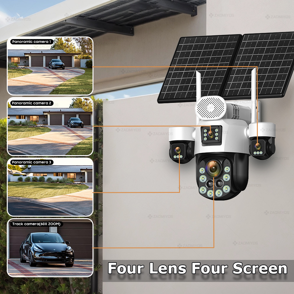 4 Lens Outdoor 360° Surveillan - огляд і ціна Home Security Camera Installation