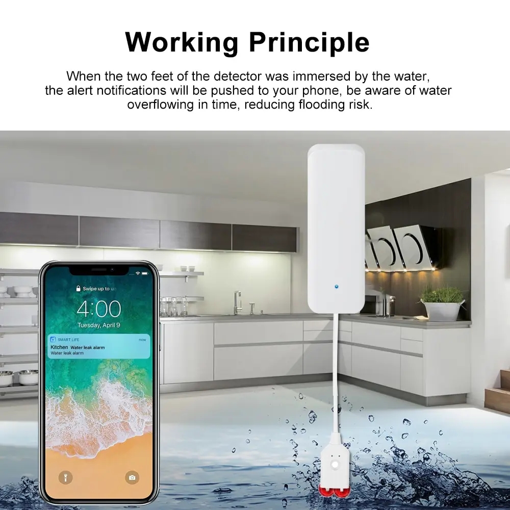 Tuya WiFi Smart Water Leak Sen - огляд і ціна Home Security Systems