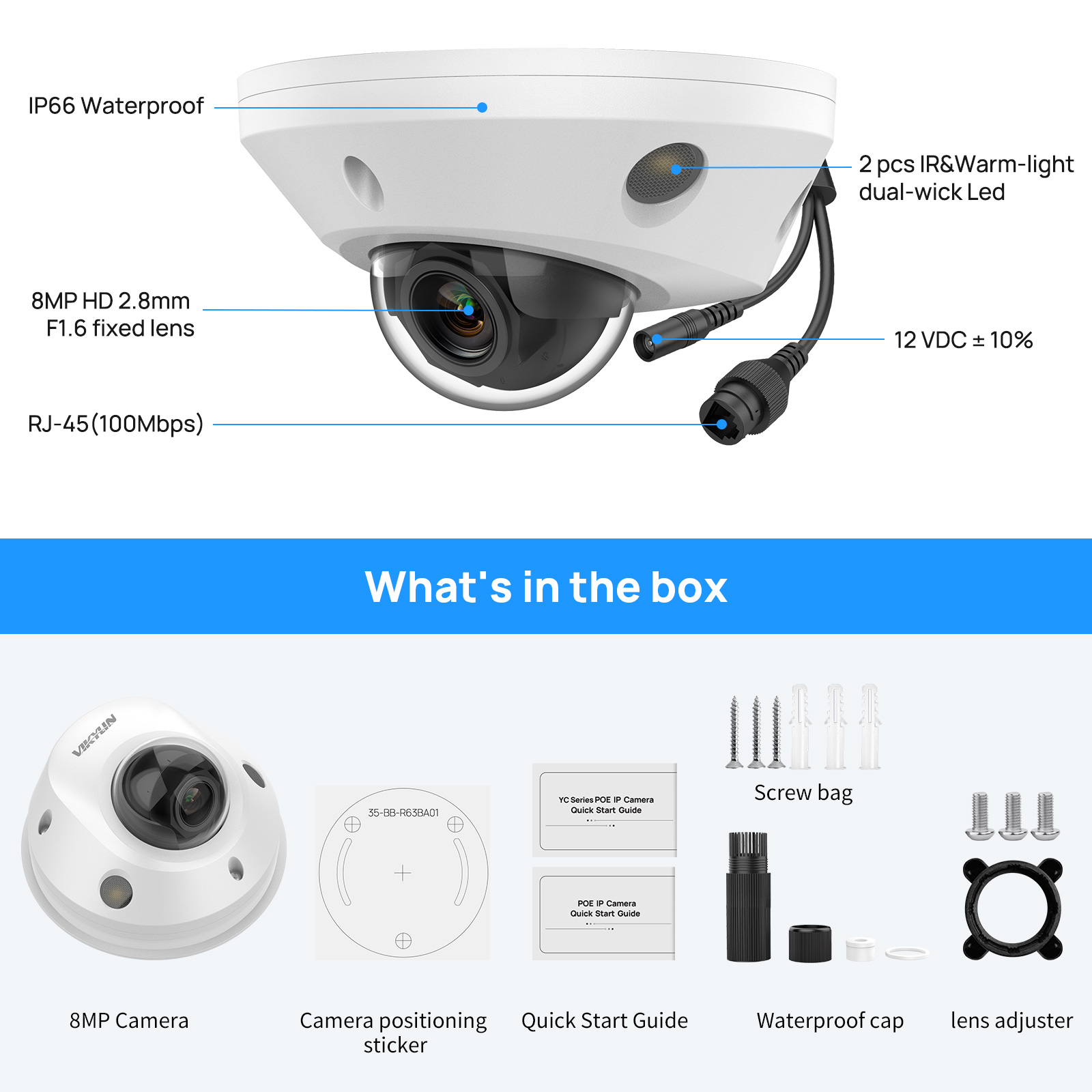 4K 8MP POE IR&Warm Lights fish - огляд і ціна Home Security Hikvision