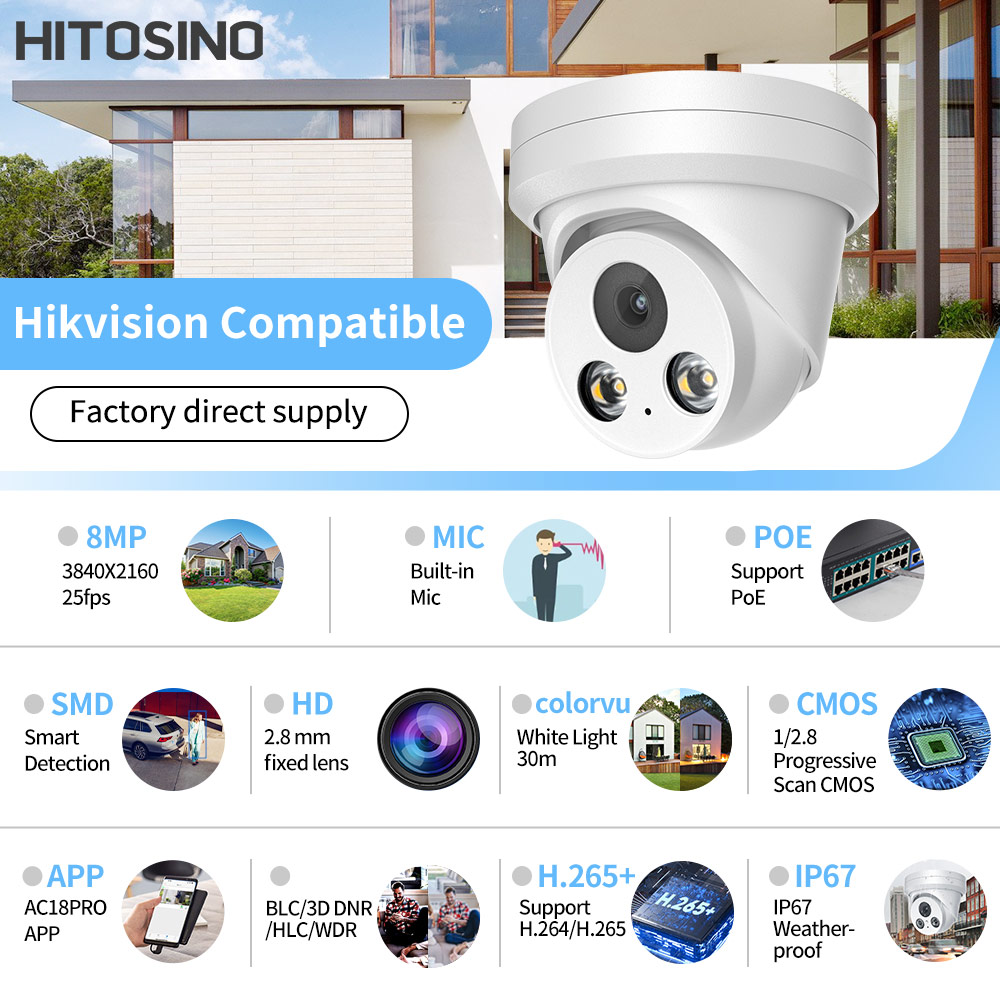 Hikvision Compatible 8MP 4K IP - огляд і ціна Home Security Hikvision