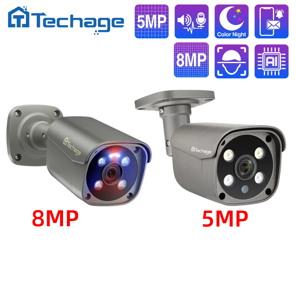 Techage 8MP 5MP 4MP POE Camera - огляд і ціна Home Security Ai