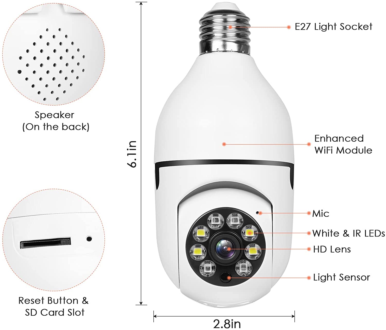 4MP E27 Bulb Camera WiFi Indoo - огляд і ціна Home Security Ai